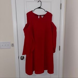 AVA & VIV Cold Shoulder Long Sleeve Dress 4X